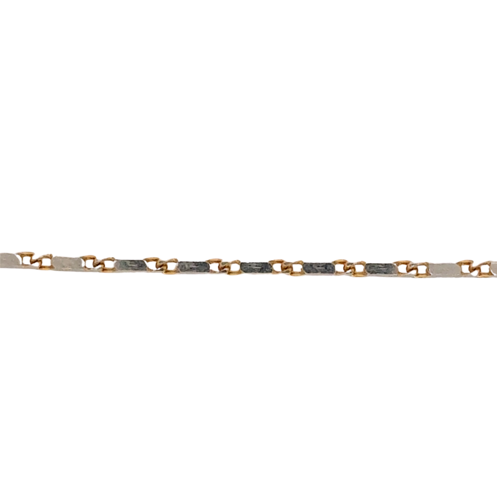 10kt Two Tone Gold 1mm Luro Anklet