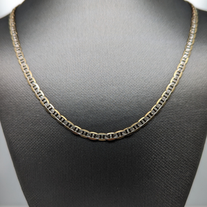10kt Two Tone 3mm Mariner Chain