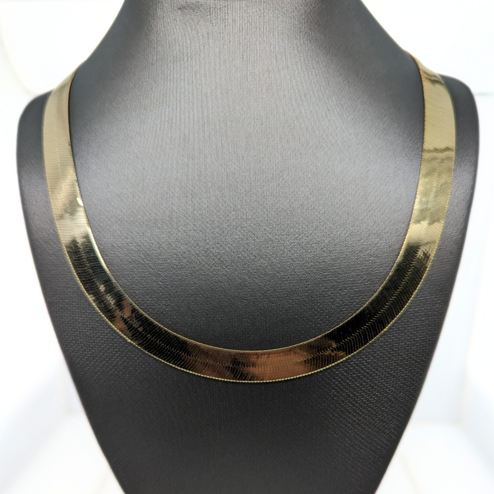 10kt Yellow Gold 8mm Herringbone Chain