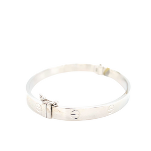 10kt White Gold Oval Bangle