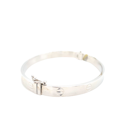 10kt White Gold Oval Bangle