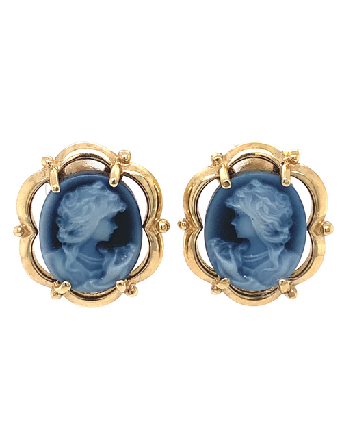14kt Yellow Gold Cameo Earrings