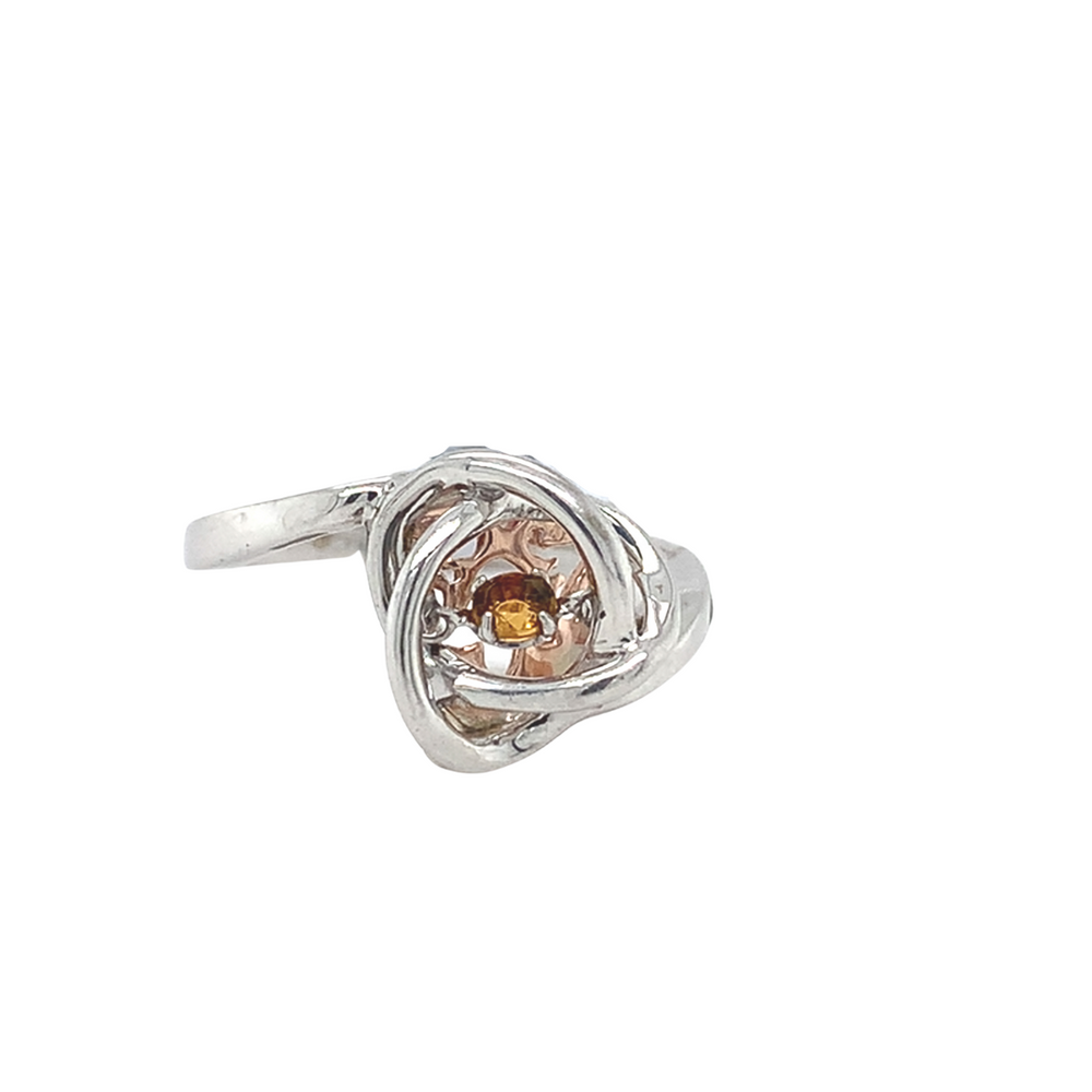 Sterling Silver Ring with 10kt Rose Gold and Citrine
