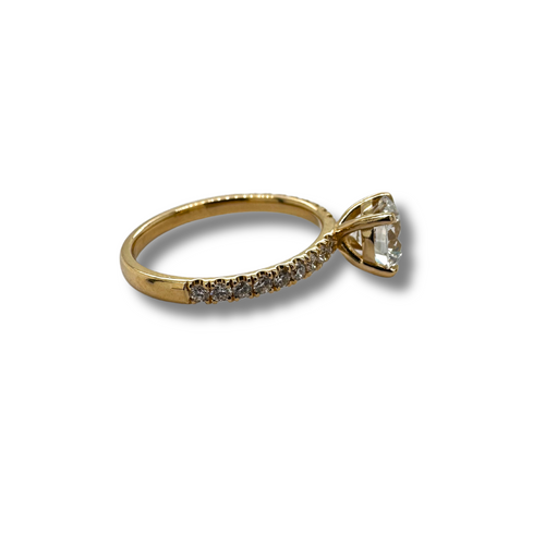 14kt Yellow Gold 1.48 TDW Round Brilliant Lab Grown Diamond Ring