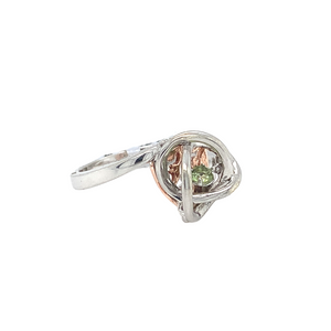 Sterling Silver Ring with 10kt Rose Gold and Peridot