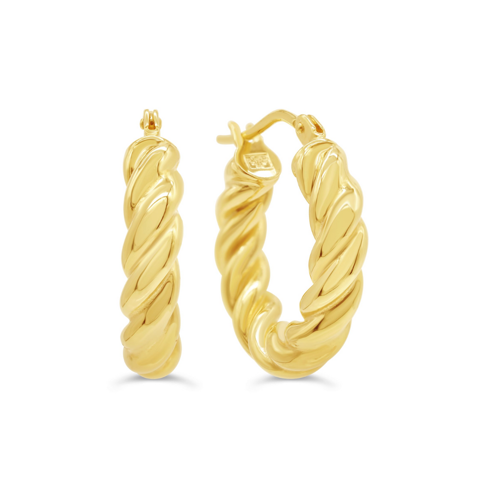 10kt Yellow Gold Fancy Hoop Earrings