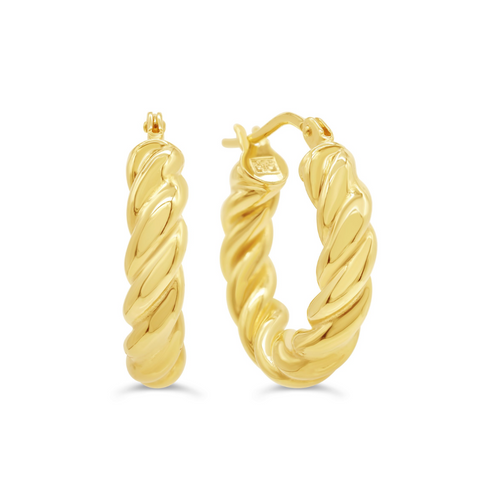 10kt Yellow Gold Fancy Hoop Earrings