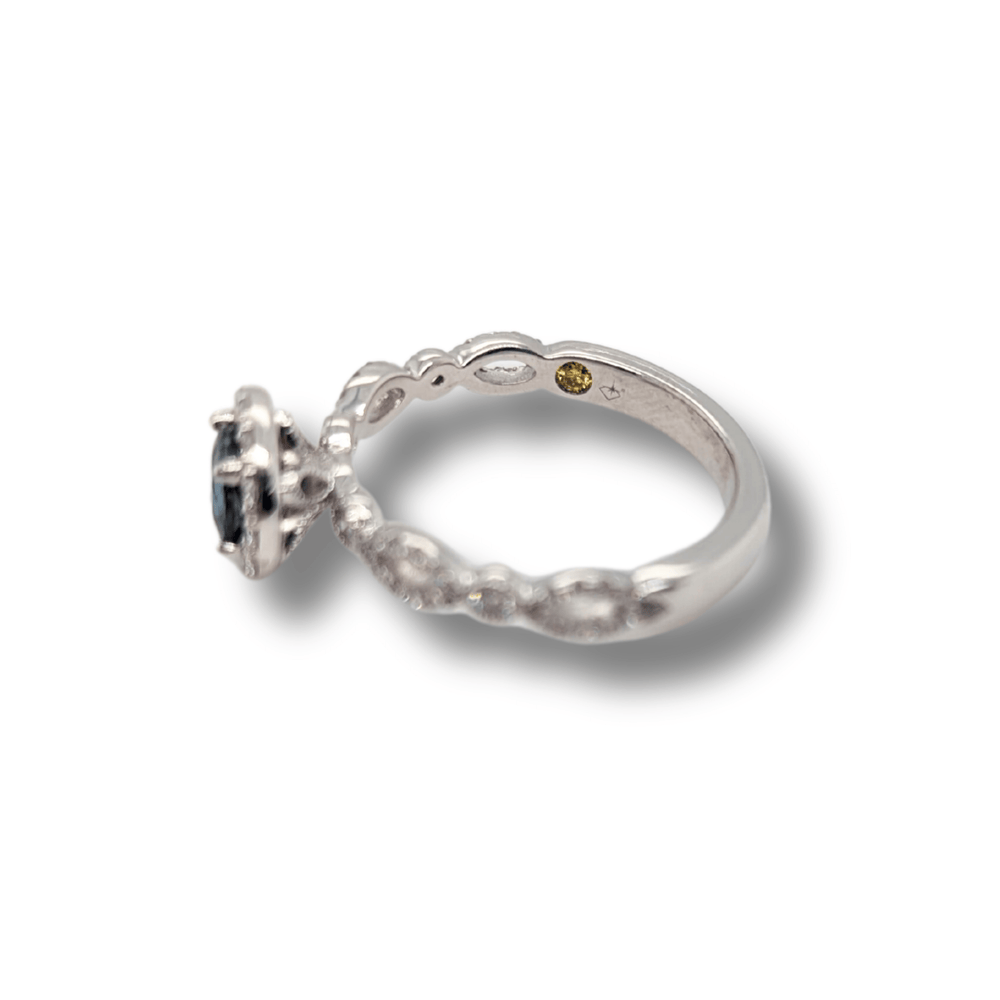 18kt Palladium Sapphire & Diamond Ring