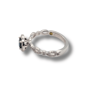 18kt Palladium Sapphire & Diamond Ring