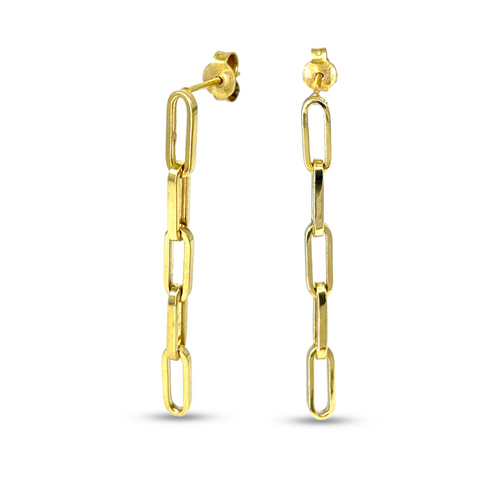10kt Yellow Gold Paperclip Stud Earrings