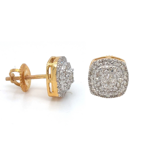 10kt Yellow Gold .55ct Diamond Cluster Stud Earring