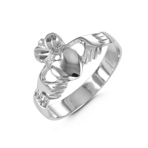 10kt White Gold Claddagh Ring