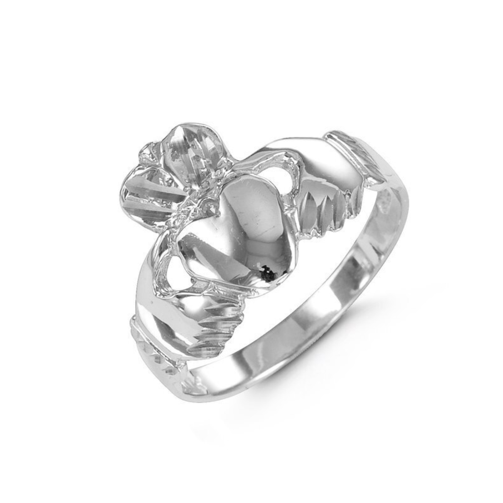 10kt White Gold Claddagh Ring