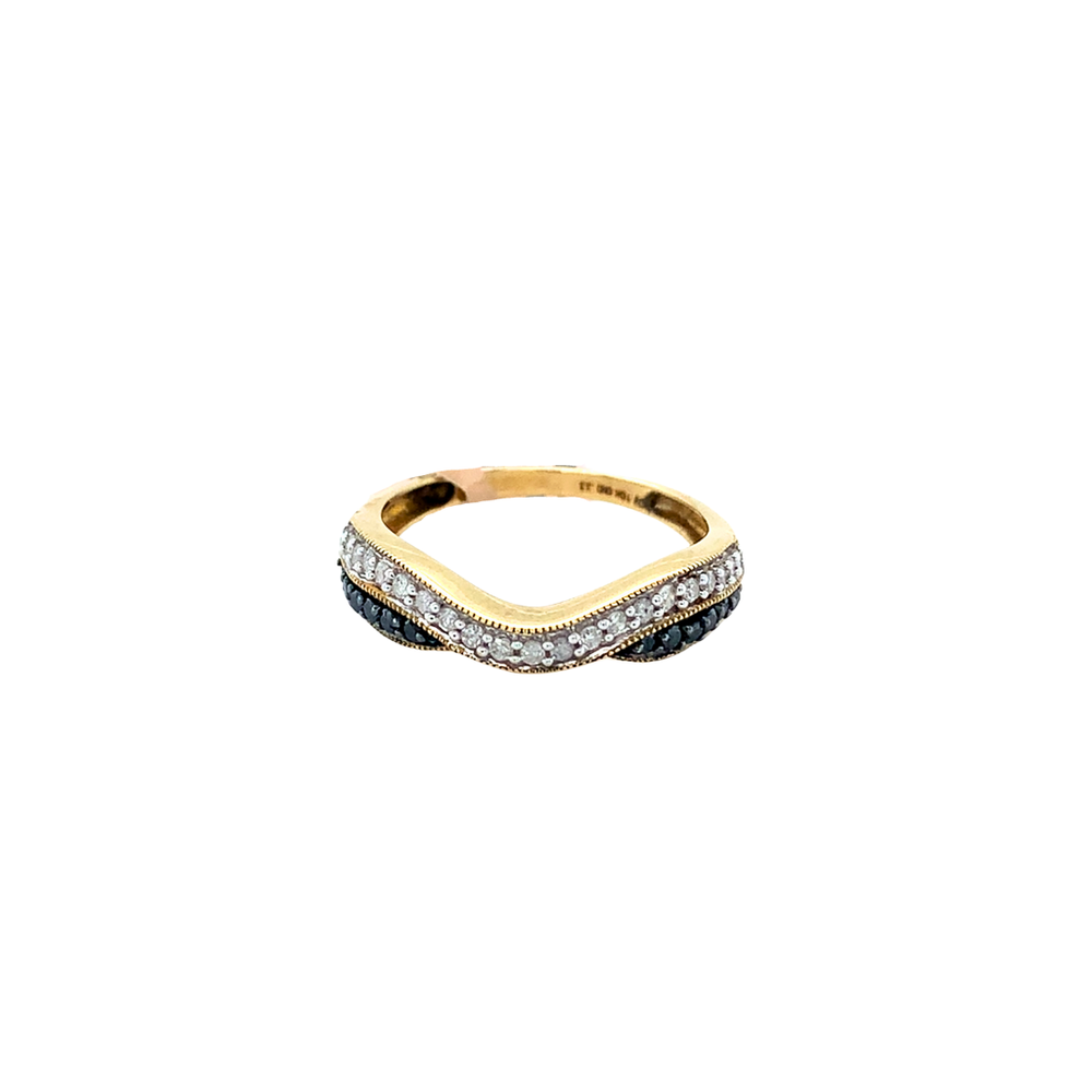 10kt Yellow Gold .33 Blk/Wh tw Diamond Ring