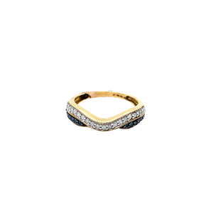 10kt Yellow Gold .33 Blk/Wh tw Diamond Ring
