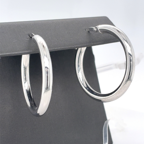 10kt White Gold Hoops