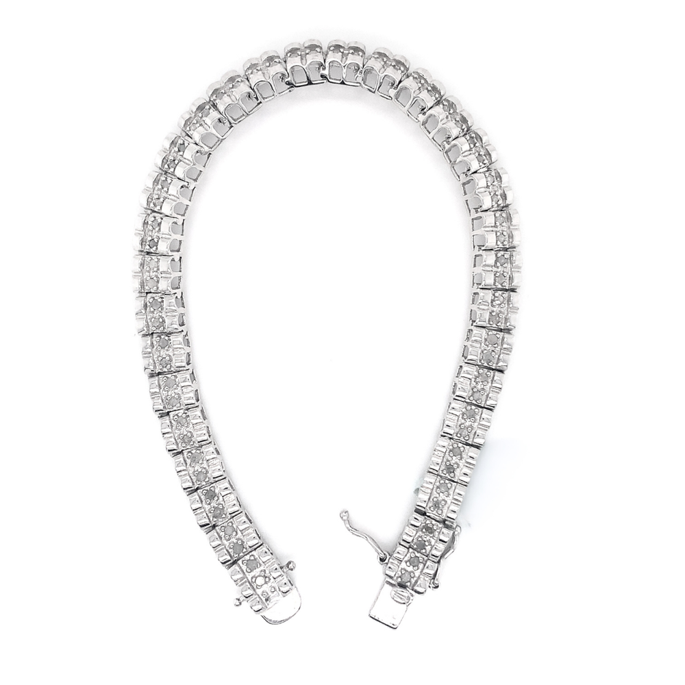 Sterling Silver with Diamonds Tennis Bracelet