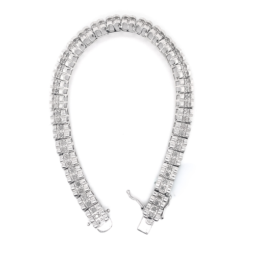 Sterling Silver with Diamonds Tennis Bracelet