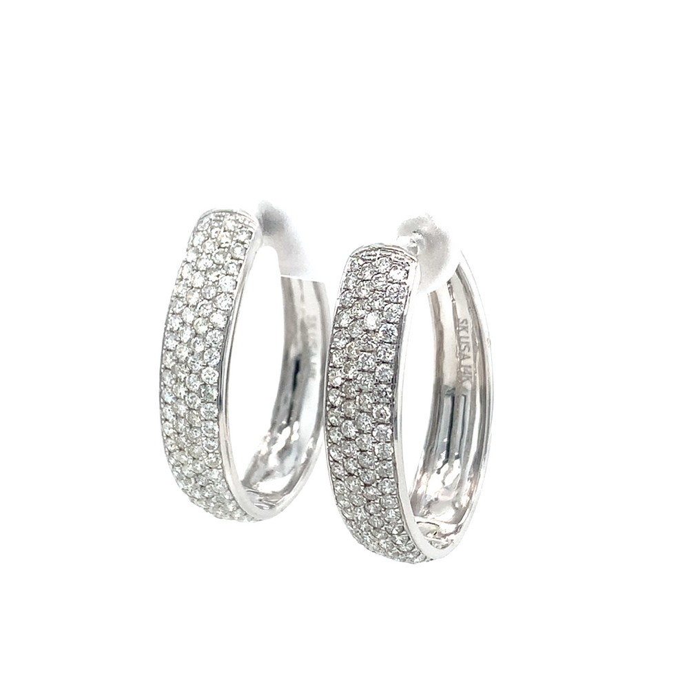 14kt White Gold 2.00ct Diamond Hoop Earrings