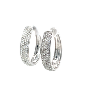14kt White Gold 2.00ct Diamond Hoop Earrings