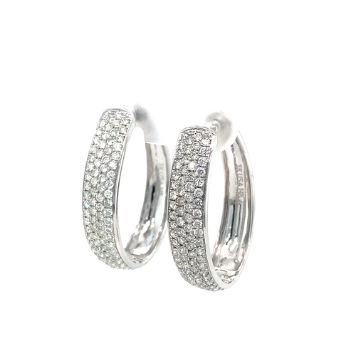 14kt White Gold 2.00ct Diamond Hoop Earrings
