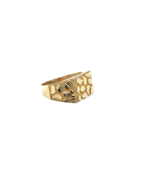 10kt Yellow Gold Fancy Nugget Signet Ring