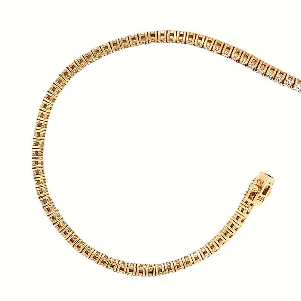 14K Yellow gold Lab Grown Diamond Tennis Bracelet