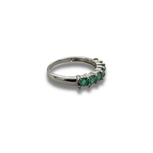 10KW Emerald and Diamond Accent Band