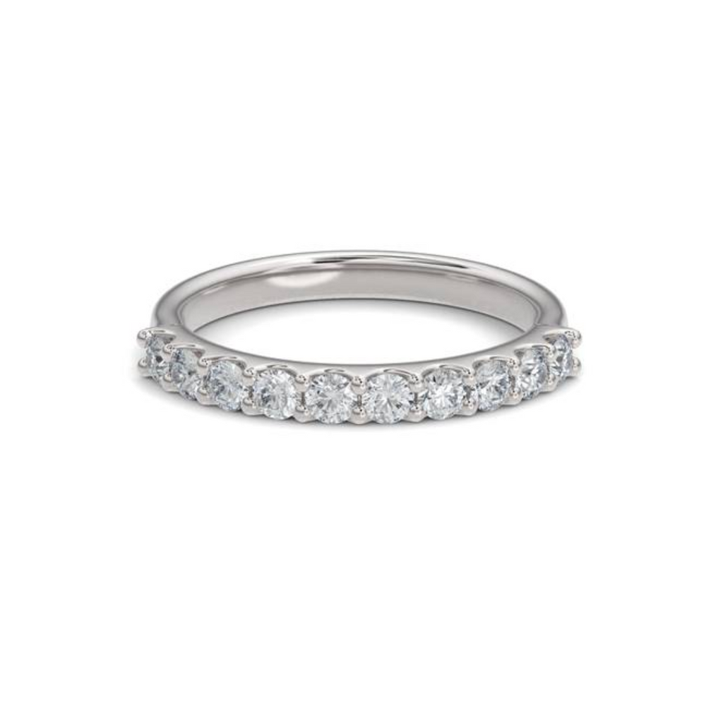 14KT White Gold 0.50ct Lab Diamond Half Eternity Band