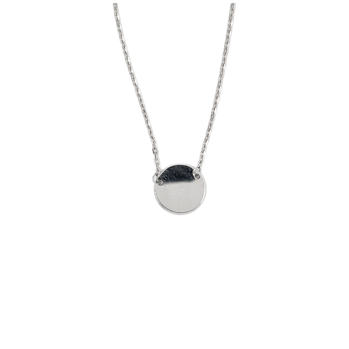 10kt White Gold Disc Necklace