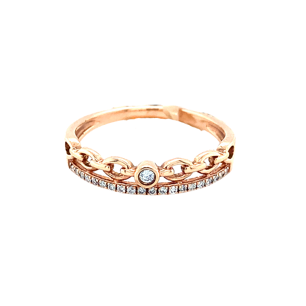 10kt Rose Gold .08tw Diamond Band