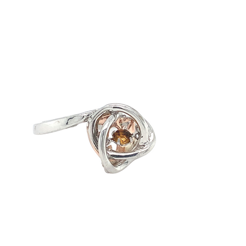 Sterling Silver Ring with 10kt Rose Gold and Citrine