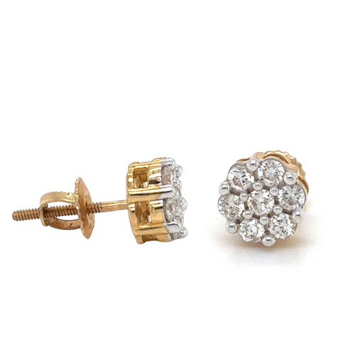 10kt Yellow Gold .50ct Diamond Cluster Stud Earring