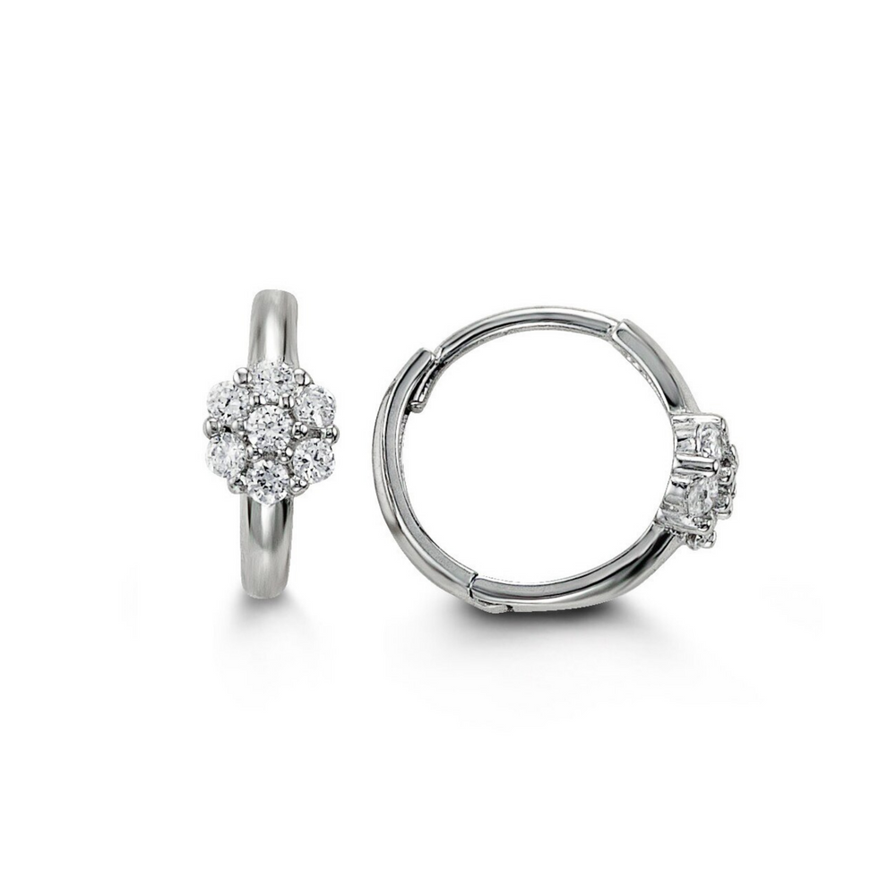 14kt White Gold Baby Hoop Earrings