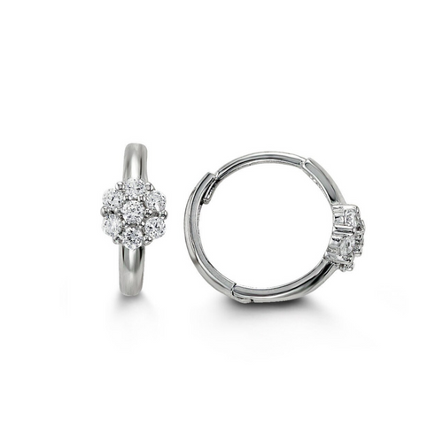 14kt White Gold Baby Hoop Earrings