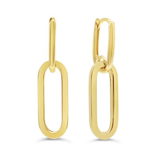 10kt Yellow Gold Paperclip Hoop Earrings