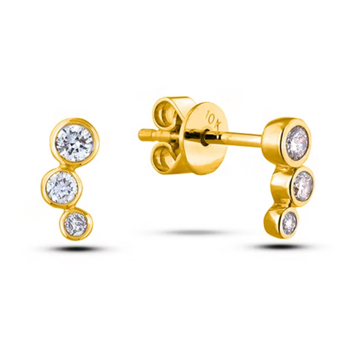 10k Yellow Gold .18ct Canadian Diamond Earrings