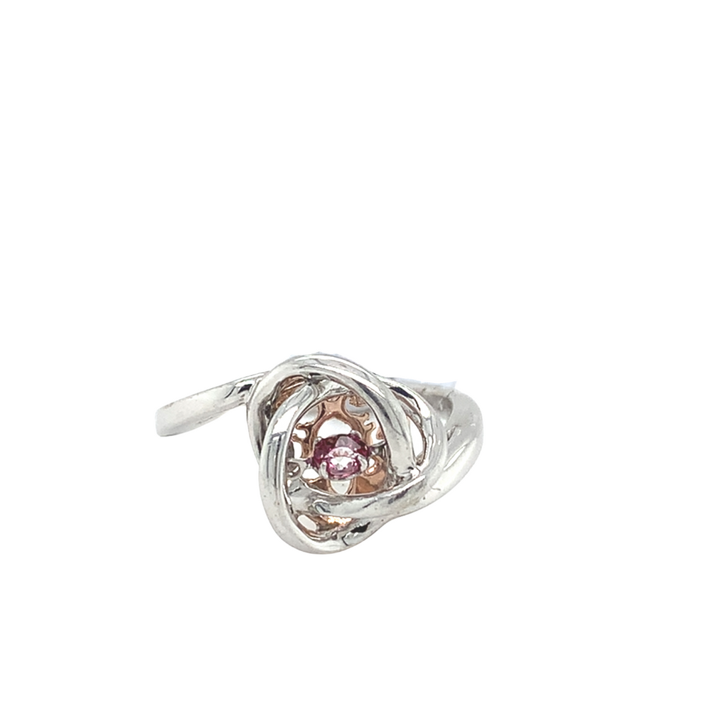 Sterling Silver Ring with 10kt Rose Gold and Pink Topaz