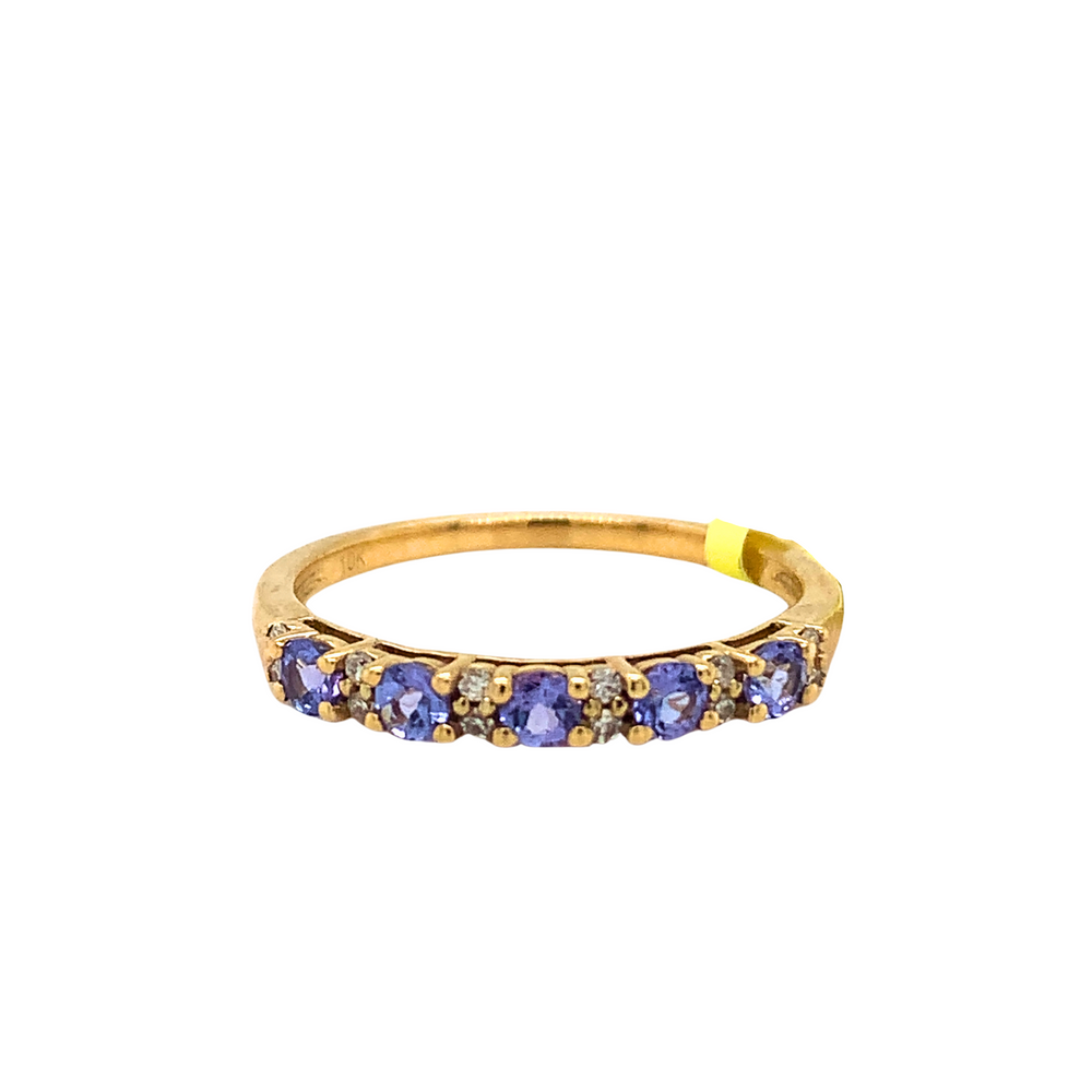 10kt Yellow Gold Tanzanite + Diamond Ring