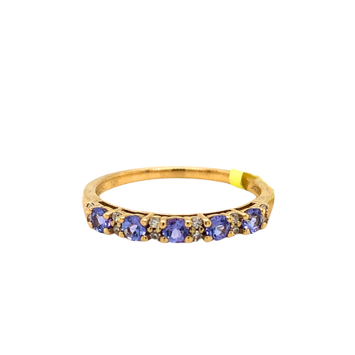 10kt Yellow Gold Tanzanite + Diamond Ring