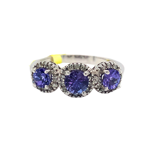 10kt White Gold Tanzanite + Diamond Ring