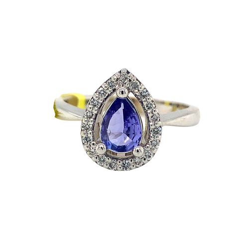 14kt White Gold Tanzanite & Diamond Ring