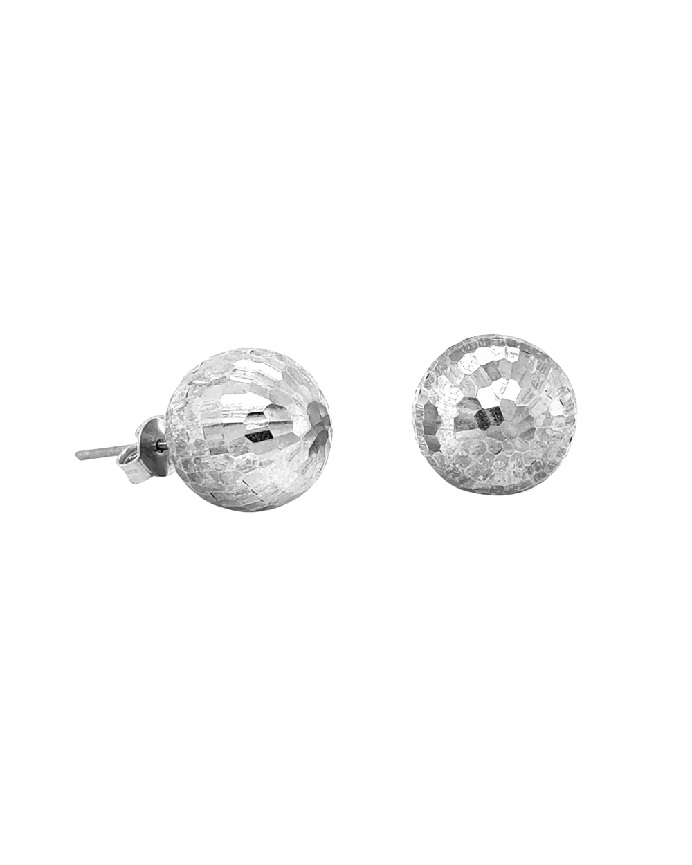 10kt White Gold Ball Studs