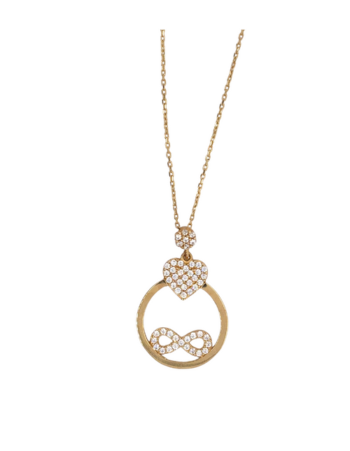 10kt Yellow Gold CZ Fancy Infinity Pendant