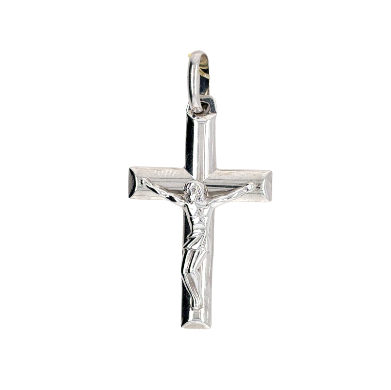 10kt White Gold Crucifix Charm