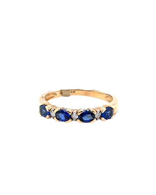 10kt Yellow Gold Synthetic Sapphire Unique Band