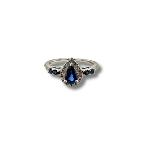 14KW Blue Sapphire and Diamond Ring