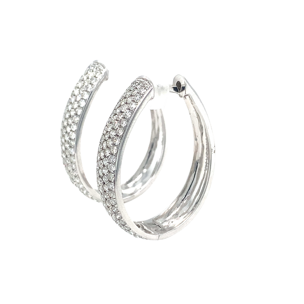 14kt White Gold 2.00ct Diamond Hoop Earrings