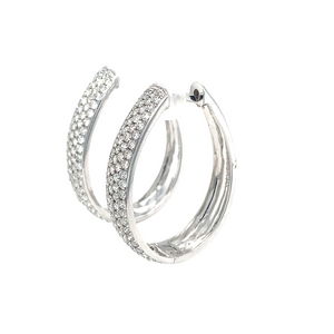 14kt White Gold 2.00ct Diamond Hoop Earrings