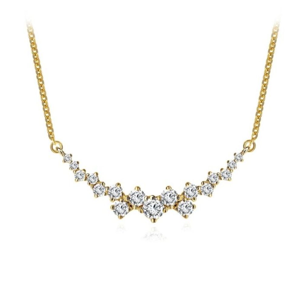 Vermeil plated Sterling Silver .66TW Lab Grown Fancy Necklace